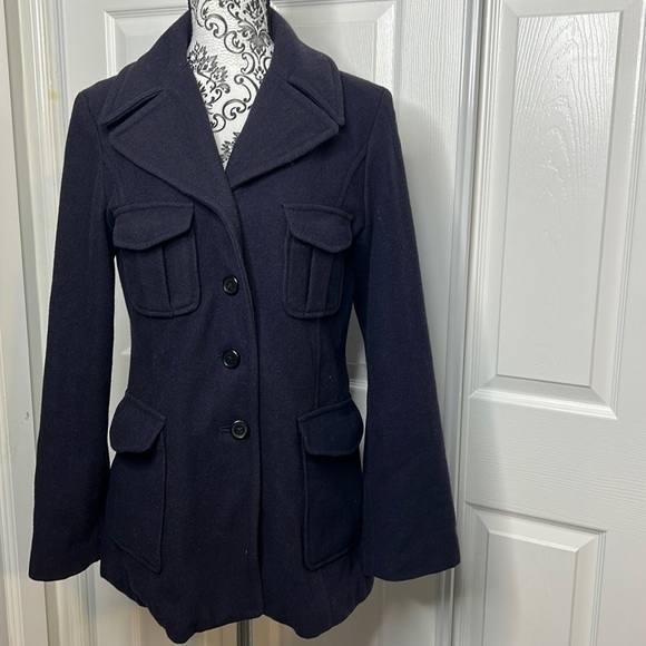 Abercrombie & Fitch Dark Gray Two Pocket S Pea Coat - Picture 1 of 6